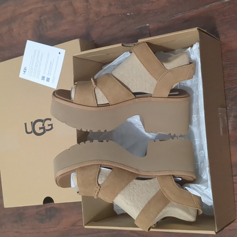 New Ugg Height Ankle Strap Sandals 8 - Picture 2 of 10